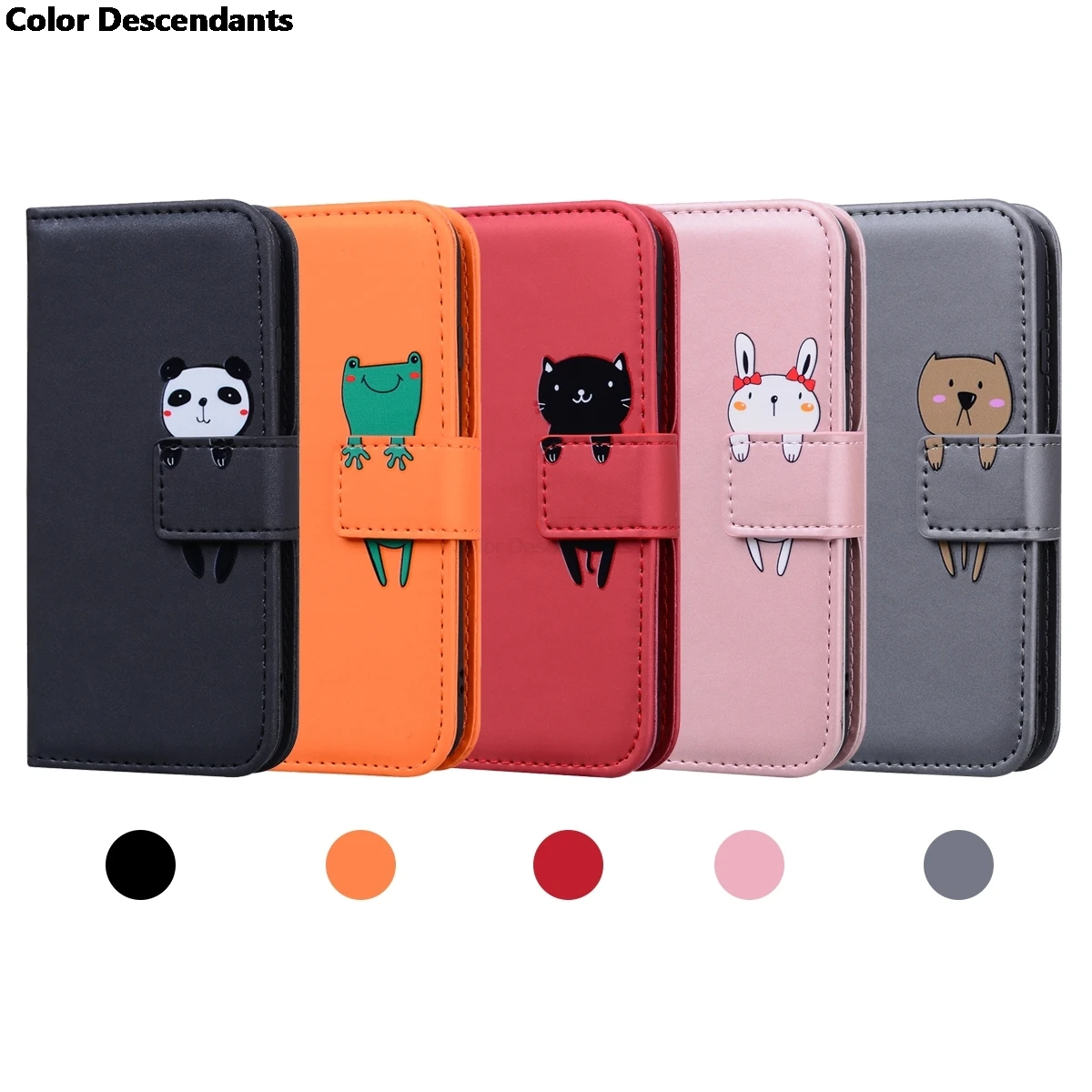 Funda POCO C65 M6 Pro X6 Leather Flip Case for Xiaomi Redmi 13C 12 Note 13 Pro 4G 5G Cute Cat Pets Wallet Phone Cover Women