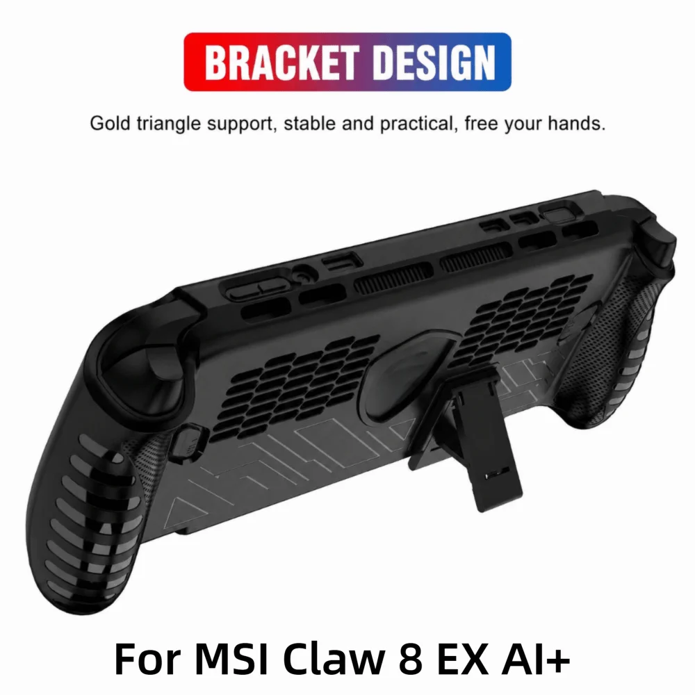 Custodia per console da gioco portatile in TPU con cavalletto, cover protettiva antiurto, guscio ergonomico antiscivolo per MSI Claw 8 EX AI+ - Image 6