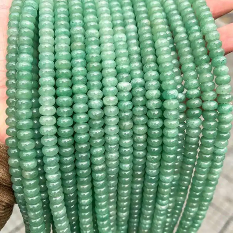 

Natural Green Aventurine Jades Stone Loose Beads 4/6/8mm Washer Shape DIY Jewelry Making Accessories 38cm wk470