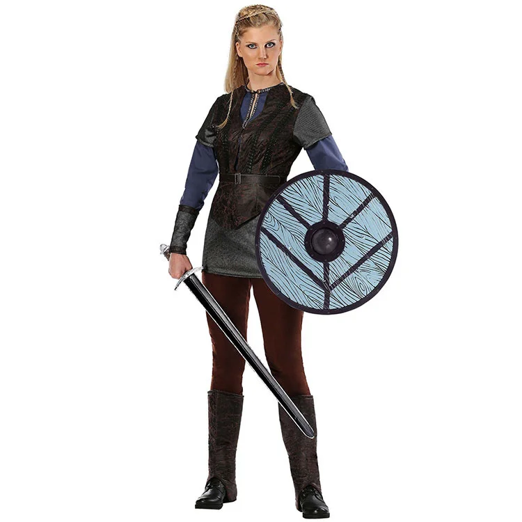 Donne Adulte Viking Princess Warriors Costume Halloween Carnival Party Warriors Soldier Cosplay Outfit