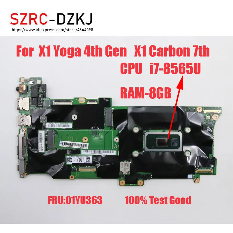 

Оригинальная материнская плата для ноутбука Lenovo ThinkPad X1 Carbon 7-го поколения X1 Yoga 4-го поколения, эргономичный процессор 8 ГБ ОЗУ, проверка качества 01YU363