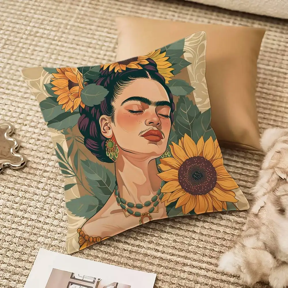 F-Frida Kahlo SINGER Kissenbezug, Anti-Dustmite, unsichtbarer Reißverschluss, Schlafsofa – Detail 6