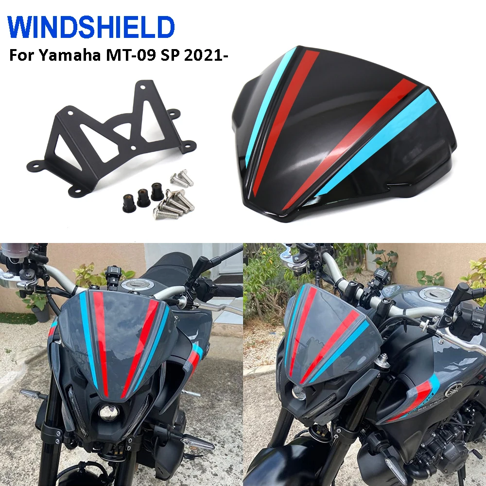 

Motorcycle Accessories FOR YAMAHA MT-09 MT09 FZ09 Front Windshield Windscreen Airflow Wind Deflector 2021 2022