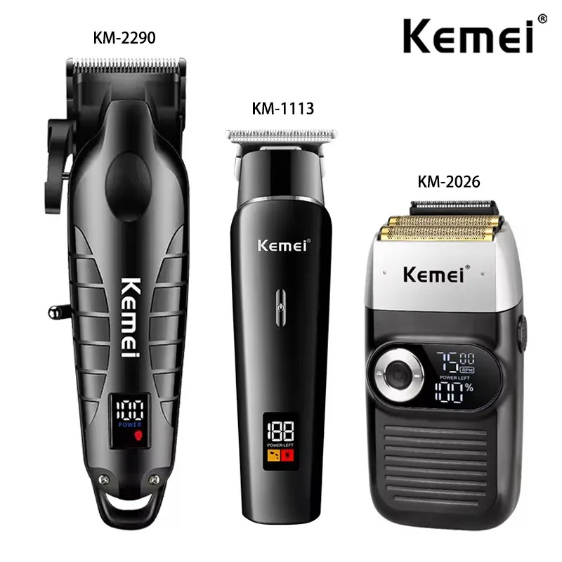 Kemei KM-2290 KM-1113 KM-2026 kit de cortadora de pelo eléctrica