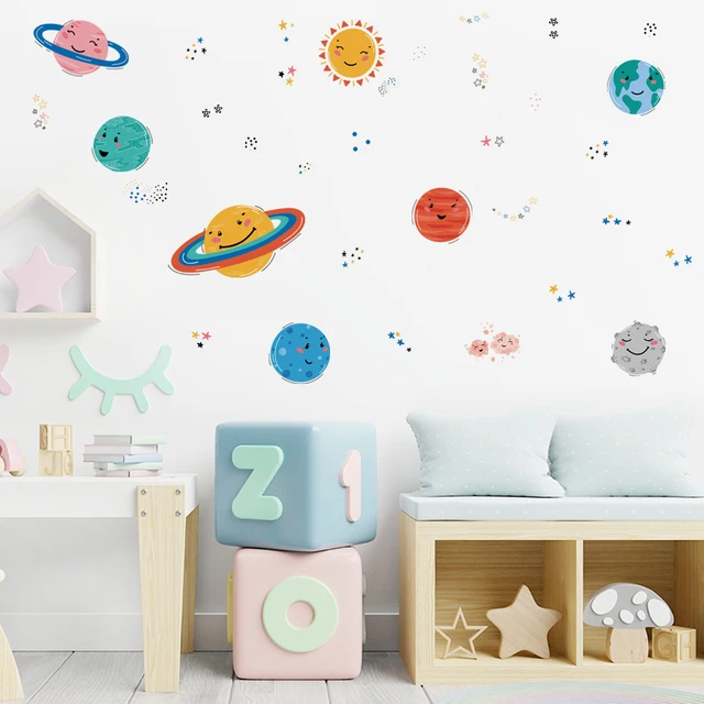 Adesivi Murali Spazio Per Bambini - Pianeti, Razzo, Astronauta, Decorazione Camera Da Letto, PVC Atossico - Foto 5