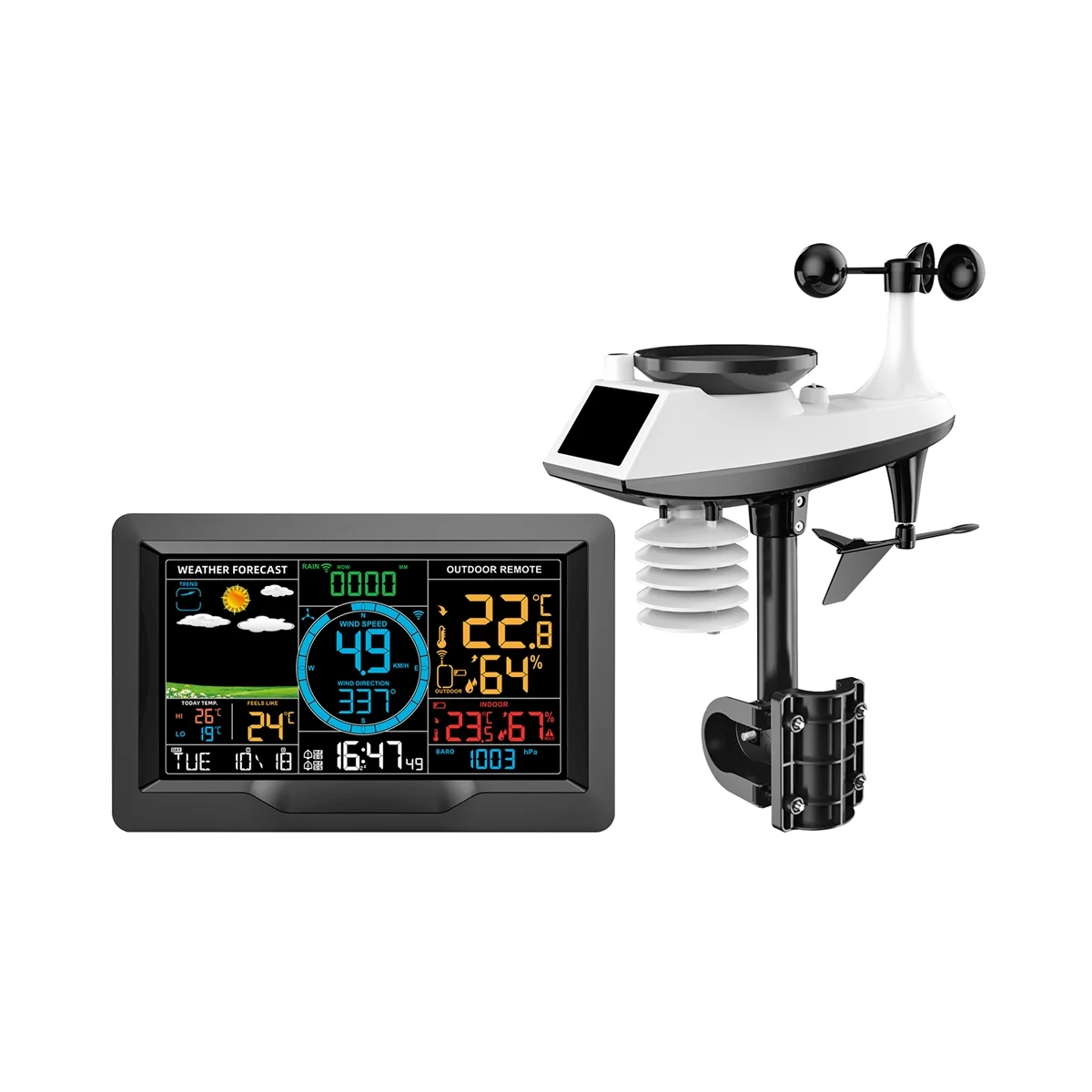 PT3390A Wireless Weather Station Temperature Humidity Sensor Wind