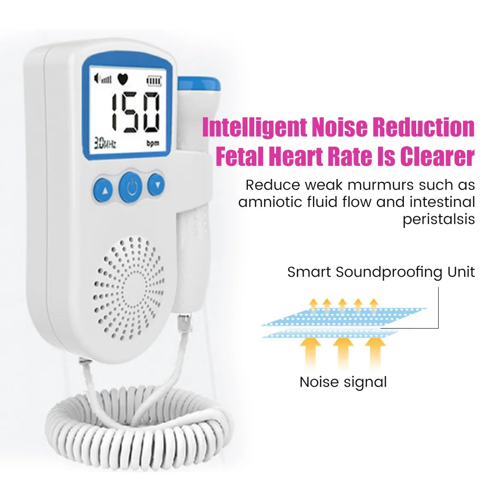 Doppler Fetal de bolsillo para bebé, Detector de latido del corazón,  Monitor de frecuencia cardíaca para embarazadas, 2MHZ, 3MHZ, 8MHZ -  AliExpress