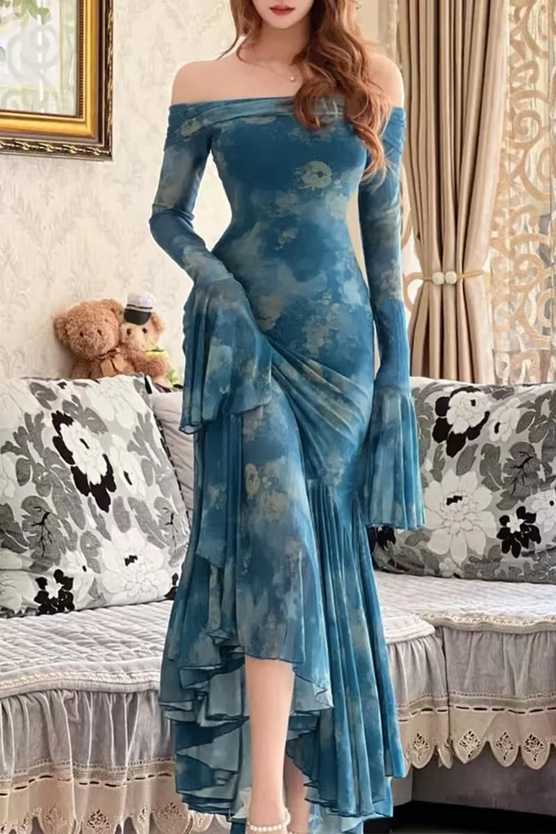 فستان نسائي عتيق أنيق مقاس كبير فستان حفلة الشاي ا...