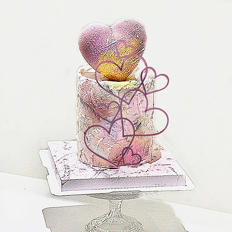 Rsstarxi Valentinstag-Tortenaufsatz – Mit Glitzer-Herz, 15,5 X 23,4 Cm, Aus 300g Karton, Für Kuchen & Desserts