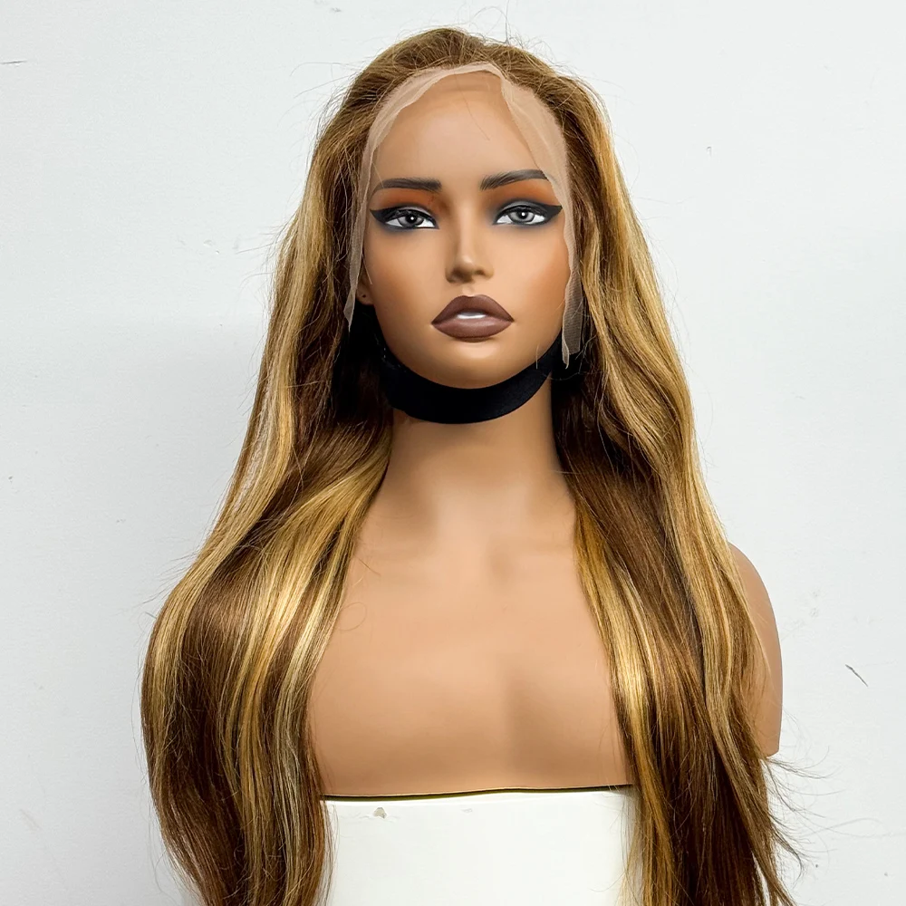 13x4 Highlighted Wig Straight Human Hair Wig Straight 13x4 Lace Front Wig Ombre Long Length Lace Frontal Wigs For Women