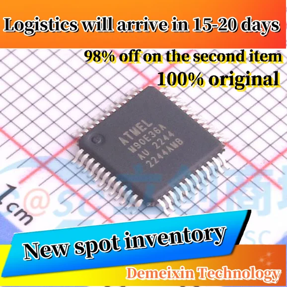 10PCS ATM90E36A-AU-R ATM90E36A-AU TQFP-48(7x7) 100%Original   New in Stock
