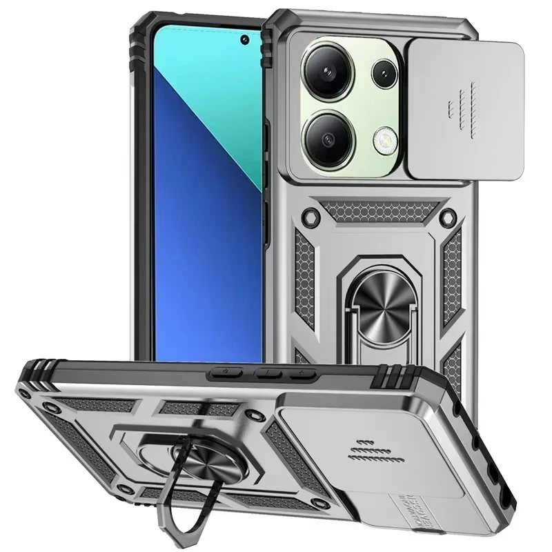 Shockproof Armor Phone Case with Magnetic Ring and Car Holder