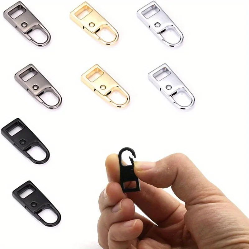 Description Picture 2 of itemZipper Pull Tab Replacement Metal Zipper Handle Mend Fixer for Suitcases Luggage Jacket Backpacks Coat Boots (4pcs Black)