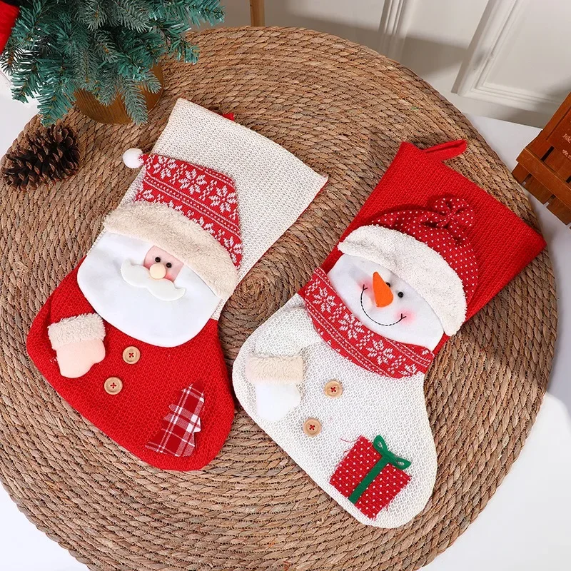 

Cross-border New Christmas Decoration Pendants Christmas Stockings Snowman Socks Pendants Candy Bags Children's Leg Warmers