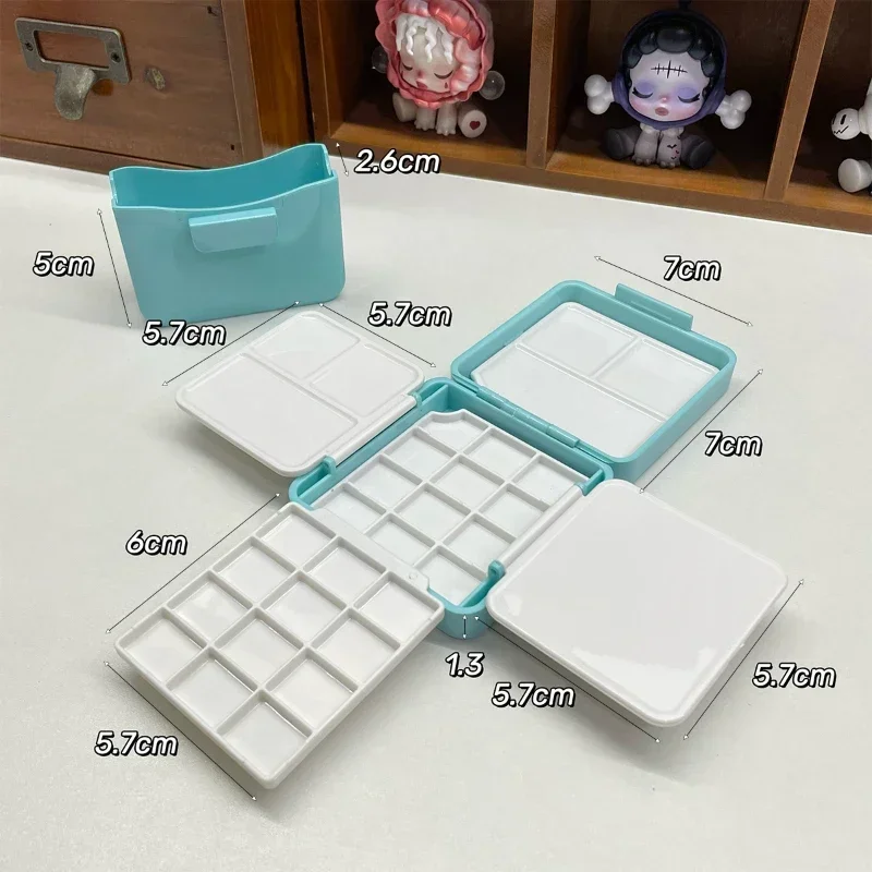Portable Travel Watercolor Palette with Palette and Bucket Foldable Student Outing Sketching Painting Art Supplies