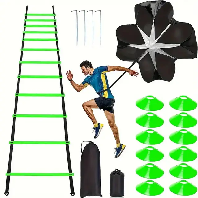 1set Football Soccer Training Equipment Fitness Speed Training Resistant Parachute Chute Running Umbrella 3