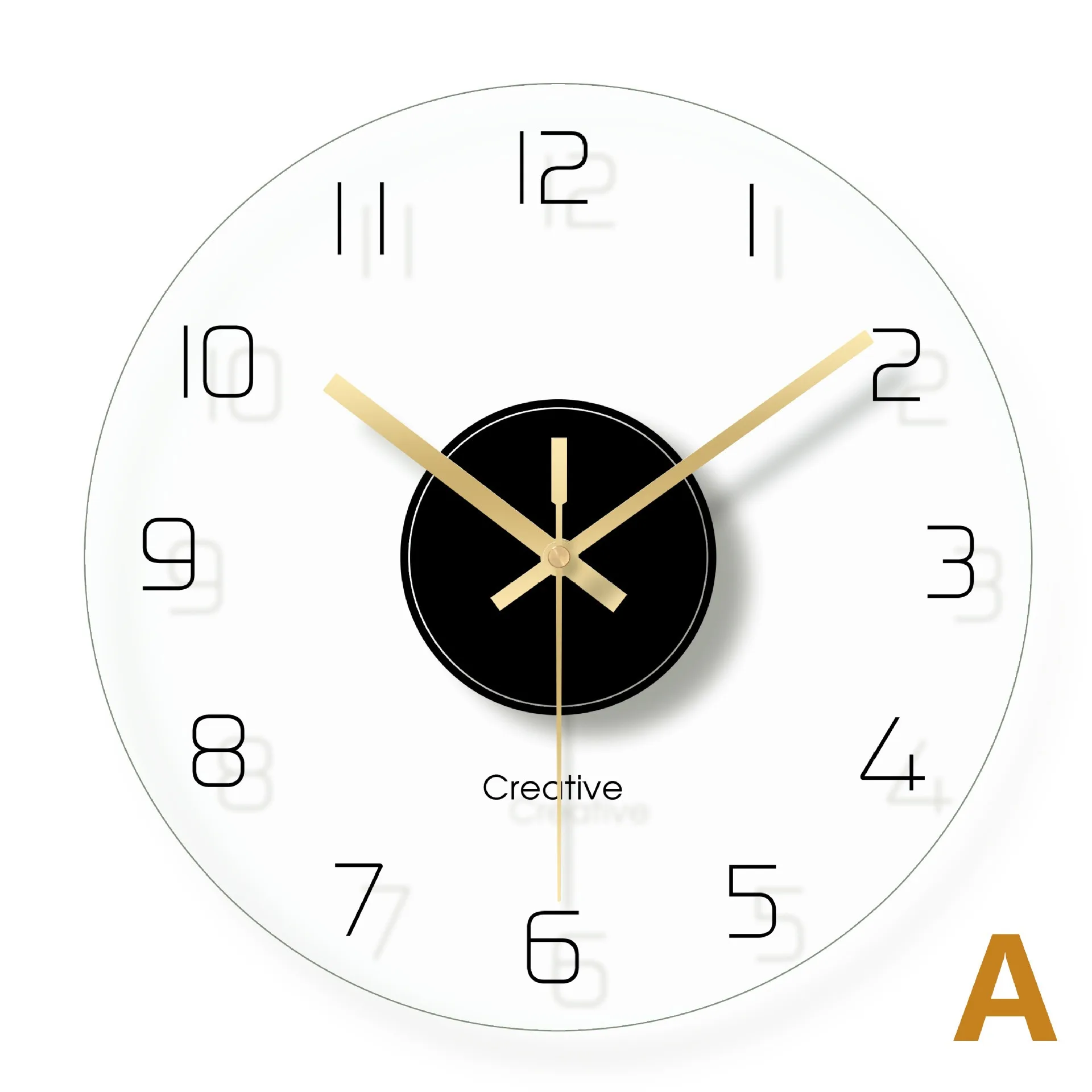 Glass Silent Transparent Clocks Wall Clock A  