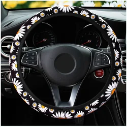 1/2/3pcs Car Cute Daisy Flower Car Interior Decoration Knitted Steering Wheel Cover Styling Interior Accessories Product