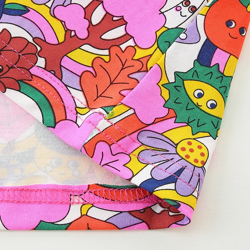 Kids Clothes 2025 Autumn Spring Children's Clothing Cotton Fall Baby Girls Long Sleeves Cartoon Fruits Dresses