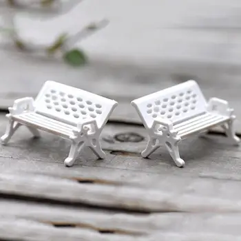 2 Pcs Mini Chair Succulents Bonsai Fairy Garden Decor Chair Figurines Micro Landscapes Seat Bench Craft Park Chair Miniature