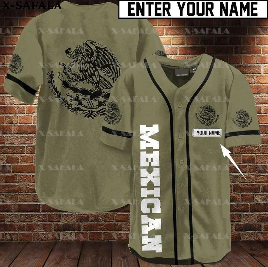 Custom Name Love MEXICO Country Mexican Aztec 3D Printed Baseball Jersey  Summer Shirt Men's Tops Tee Oversized Streetwear-6 - AliExpress