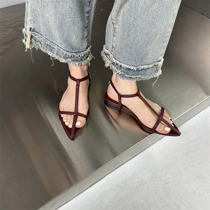 Women's Sandals Summer New Fashion Thong Sandals Sexy Fashion Design Comfortable Low Heel Sandals for Women Zapatos Mujer - 6