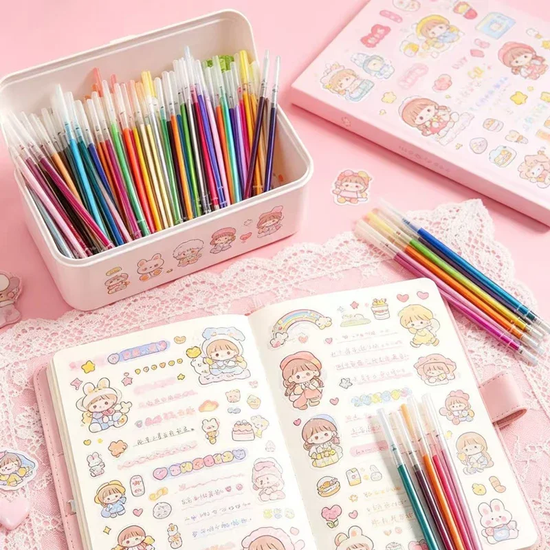 12-100pcs 반짝이 펜 리필 세트 플래시 멀티 컬러 젤 펜 리필 코어 DIY 아트 쓰기 그림 낙서 펜 리필 용품