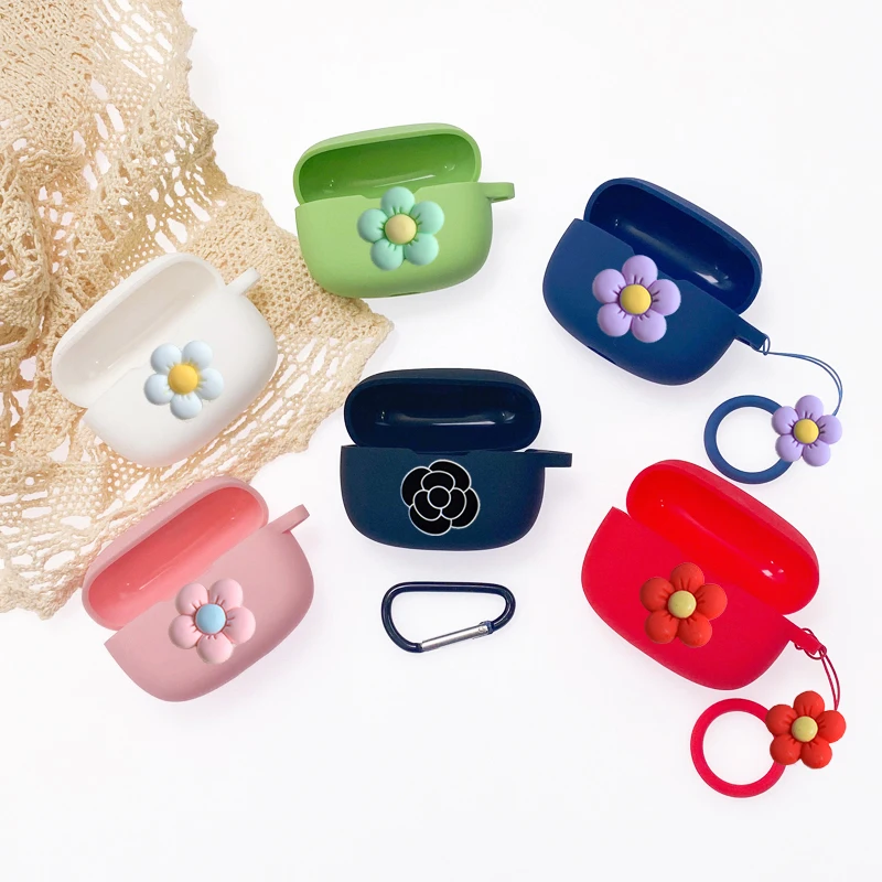 Custodia Per Fiori Carina Per Jabra Elite 4 Active / Elite 3 / Elite 2 Custodia Anti-Drop Ring Custodia Per Auricolari Scatola Di Ricarica Per Auricol