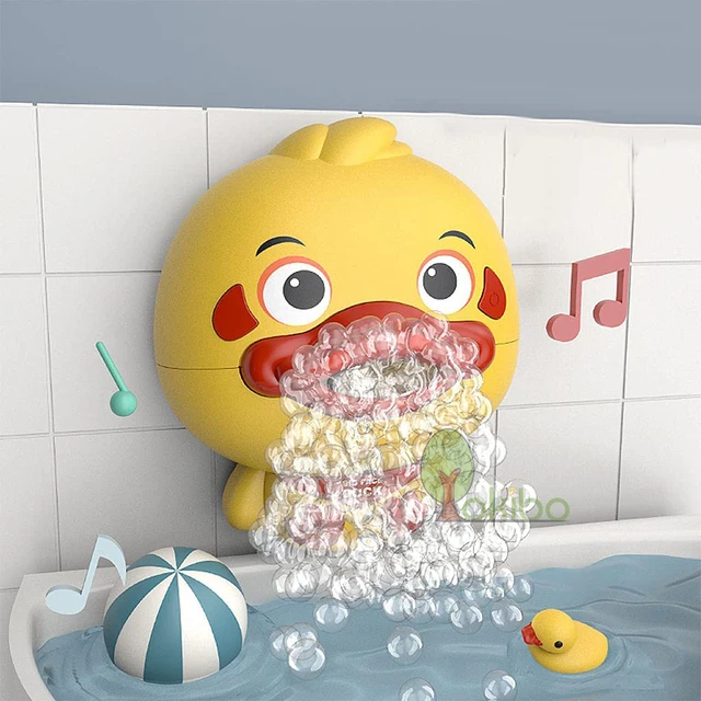 Baby Bath Toys Bubble Machine Duck Crabs Frog Music Kids Bath Toy Bathtub Automatic Bubble Maker Baby Bathroom Toy for Children 2