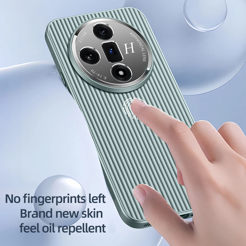 Coque de téléphone Oppo Find X7 X6 Reno 11 10 Pro Ultra 3D Stripe Metal Cover Protect Camera Matte Soft Shell Antifall NonSlip Funda_voghion.com