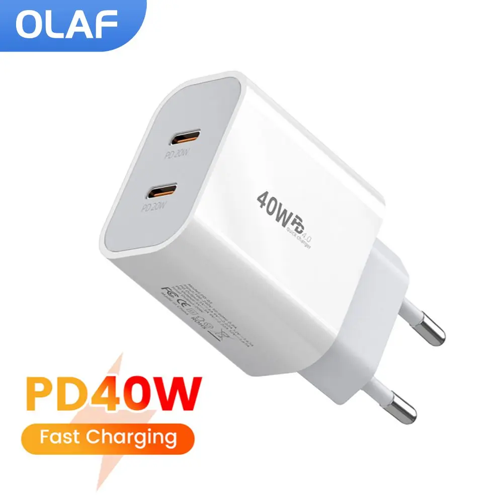 PD 40W Type C Charger Dual USB C Mobile Phone Charger EU/UK/US Plug Fast Charging Adapter For iPhone Xiaomi Samsung Huawei Phone BEST SELLERS PD 40W Type C Charger Dual USB C Mobile Phone Charger EU/UK/US Plug Fast Charging Adapter For iPhone Xiaomi Samsung Huawei Phone BEST SELLERS