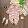 Baby Overalls Knit Romper 0 To 12 Months Outfits Infant Baby Jumpsuits Girls Winter Clothes Newborn Bodysuits One-pieces Costume 1