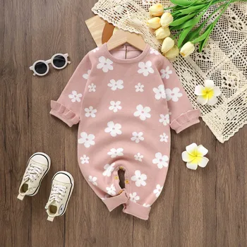 Baby Overalls Knit Romper 0 To 12 Months Outfits Infant Baby Jumpsuits Girls Winter Clothes Newborn Bodysuits One-pieces Costume 1