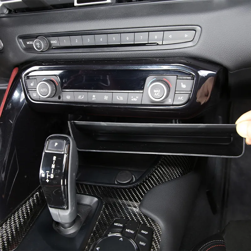 

For Toyota GR Supra MK5 A90 2019-2022 ABS Black Car Central Control Storage Box Multifunctional Phone Tray Car Accessories