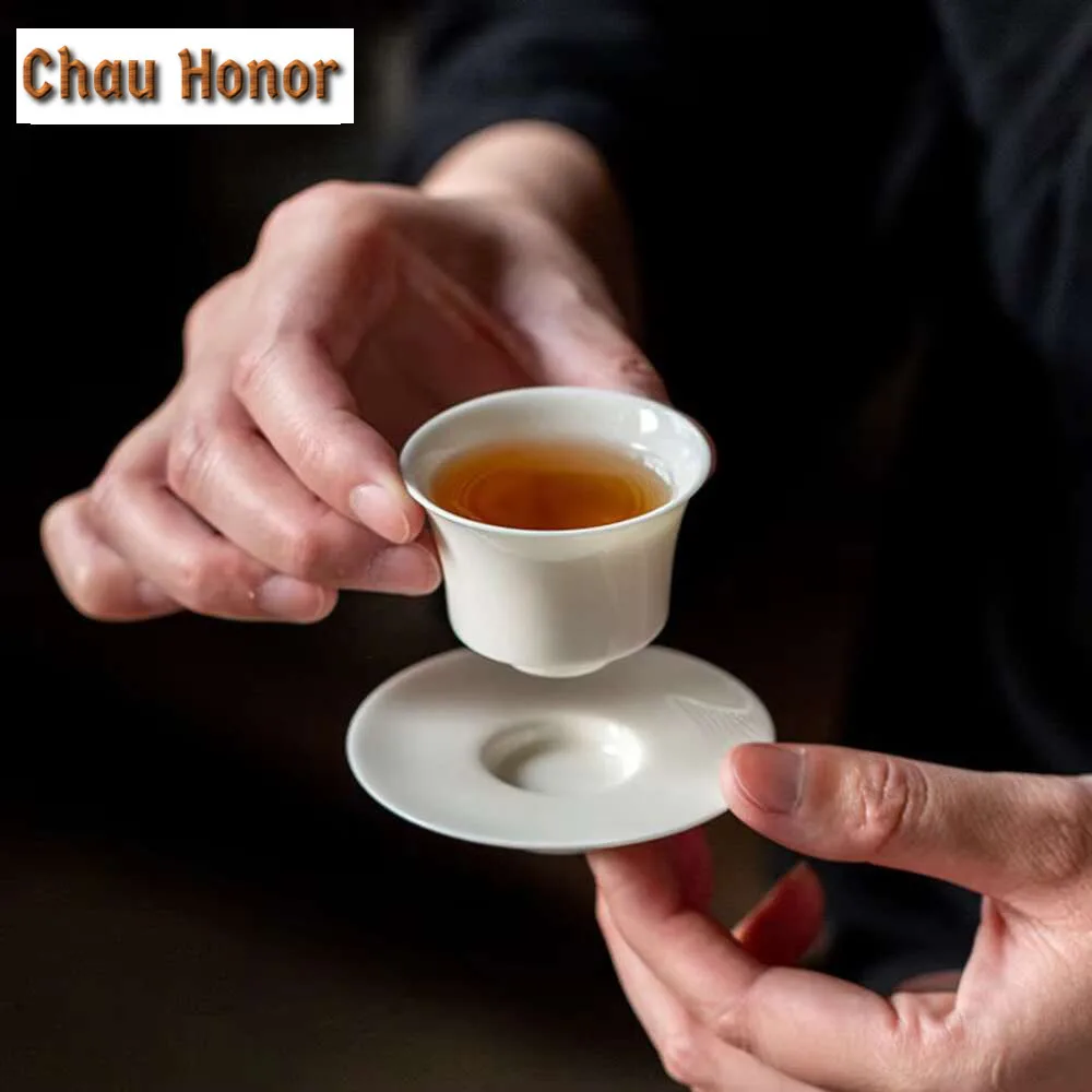 2pc/set Handamde Apricot White Glazed Coasters Non-slip Cup Mats for Coffee Cups Heat Insulation Placemats Cha Supplies Craft