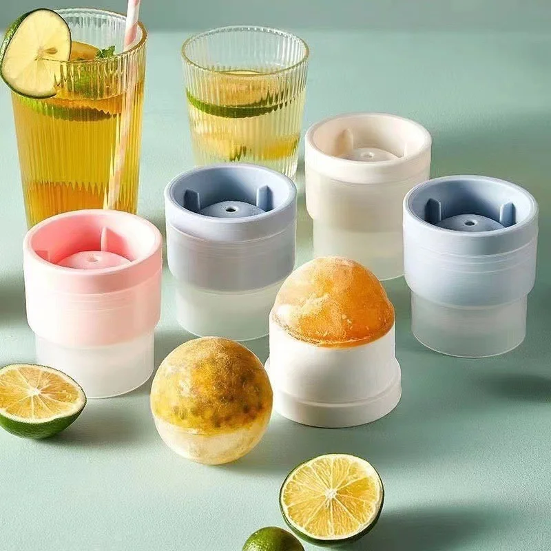 Ice Mold Silicone Ice Cube Maker Large Ball Shape Mold Food Grade Round Tray Bar Cool Gadgets Ice block making mold Kitchen Accessories