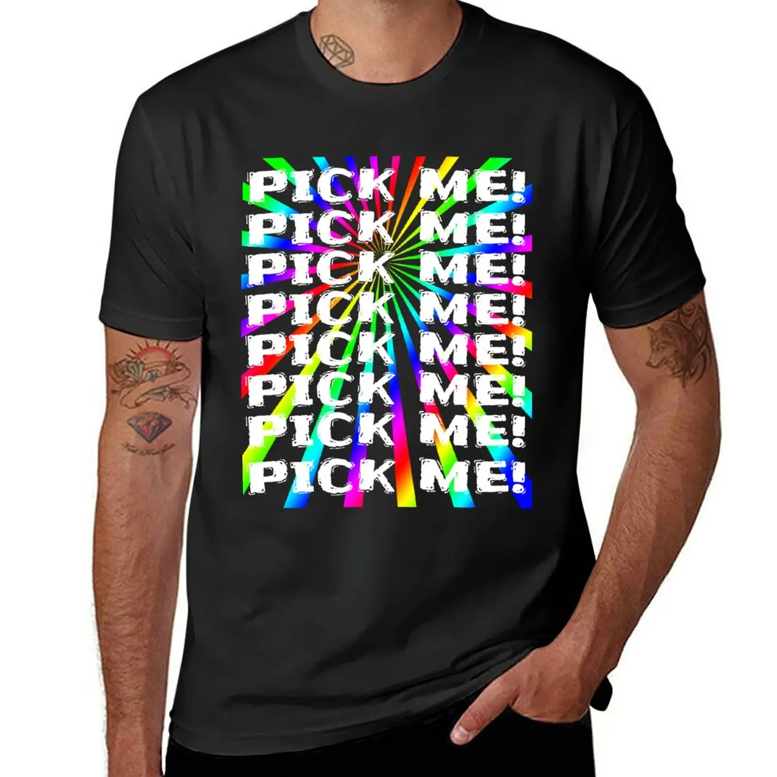 

Pick Me! Pick Me Rainbow Price Is Right T-Shirt customizeds funnys Aesthetic clothing men graphic t shirts
