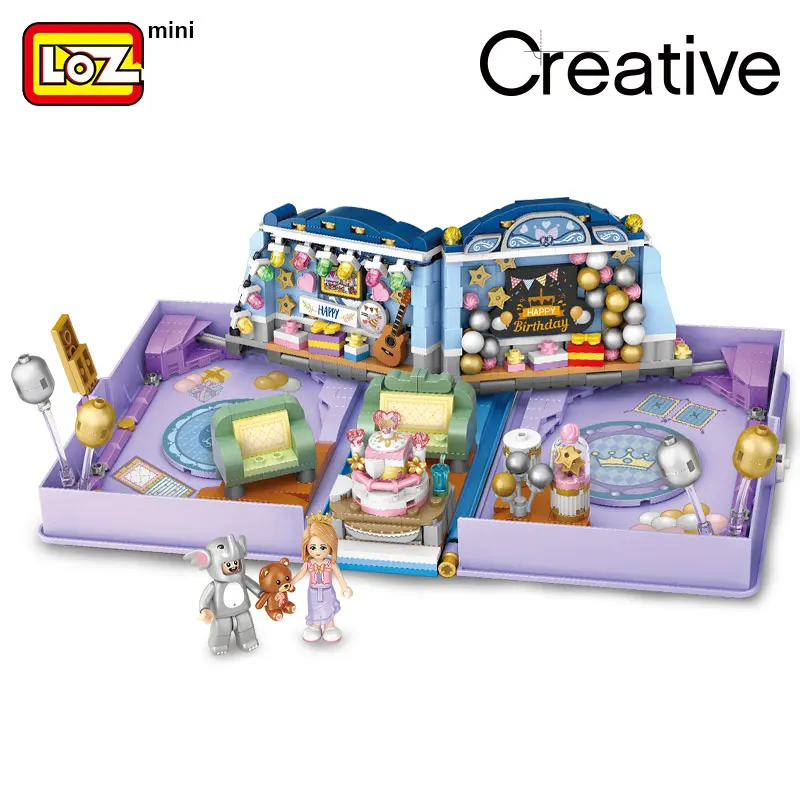 

2023Wedding Building Block Book LOZ Folding Book Fairy Tale Small Particles Assembled Wedding LiZhi Educational Toys Tide Play