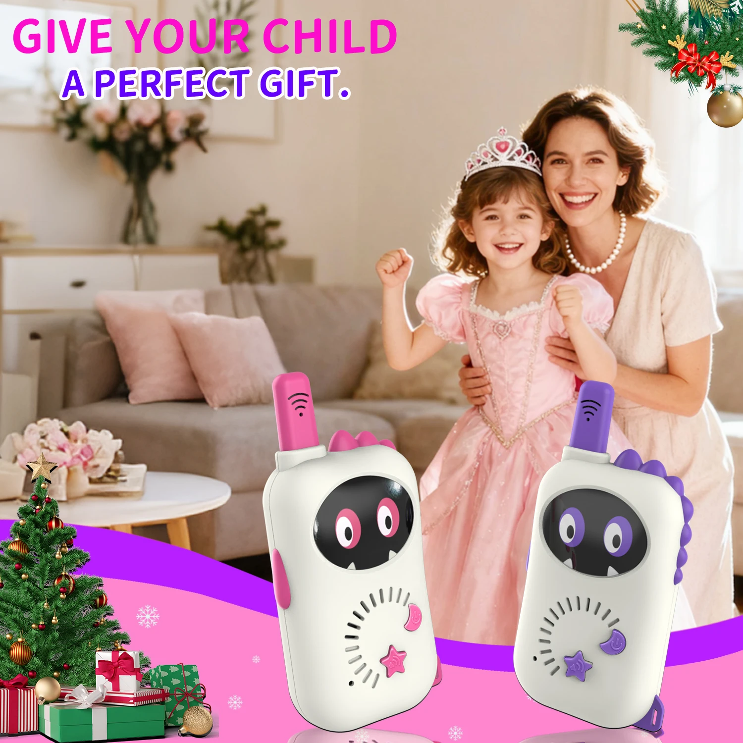 2pcs Mini Walkie Talkie Kids Children Long Distance Wireless Transmission Outdoor Handheld Two Way Radio for Boys Girls Gift