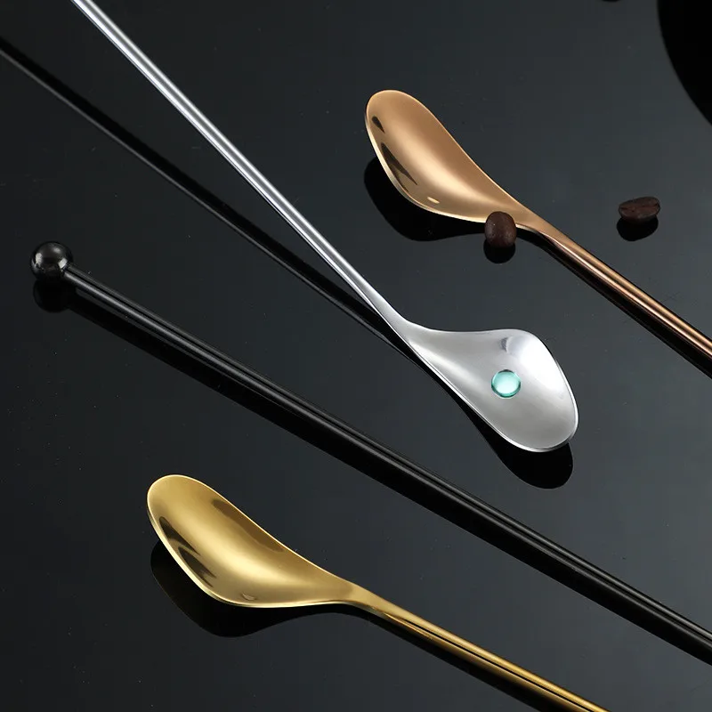 304 Stainless Steel Long Handle Bar Spoon Double Head Bartender Cocktail Swizzle Sticks Stirring Rod Stick Kitchen Accessories