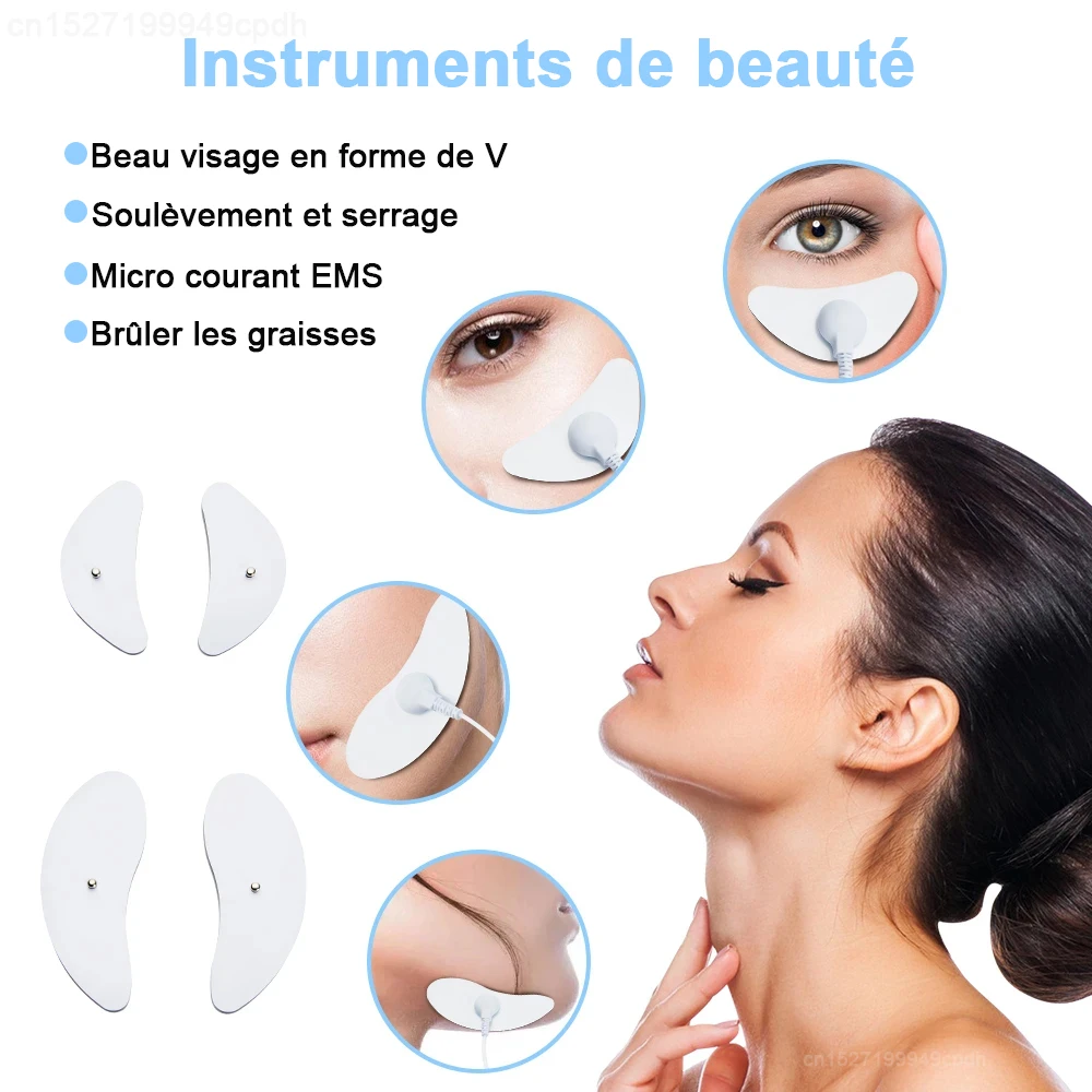 EMS Facial Massager Current Muscle Stimulator Facial Lifting Electronic Pulse Eye Face Lift Skin Tightening Anti-Wrinkle 4/8PCS