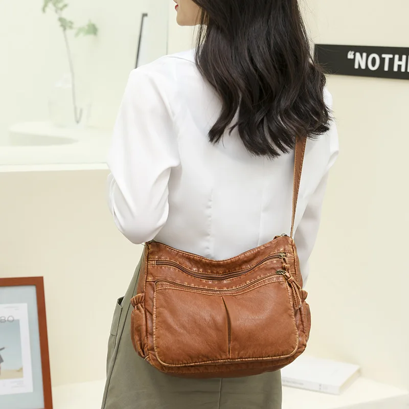 

Soft bags for women Quality sac a main femme Pockets bolsas Handbags Designer Women Shoulder Bag Pu Leather Crossbody Bag