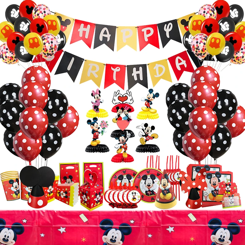 Mickey Mouse Birthday Decoration Red Balloons - Boy Girl Mickey Party Baby  Shower - Aliexpress