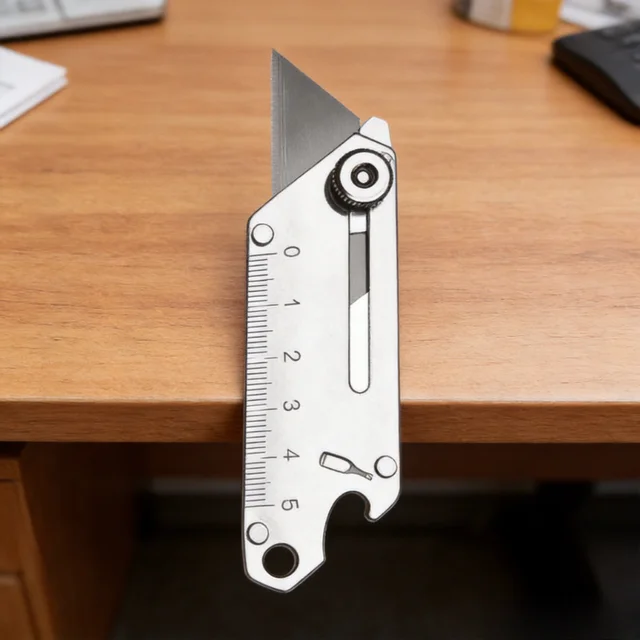 Duty Industrial Utility Knife Compact Stainless Steel Craft Cutter with Bottle Opener SK5 Blades, for DIY Professional Use 1