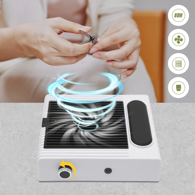 Nagelstaubsauger 80 W, professionelle Staubabsaugung für Nägel, leistungsstarker wiederaufladbarer Nagelstaubsauger für den Nagelstudio