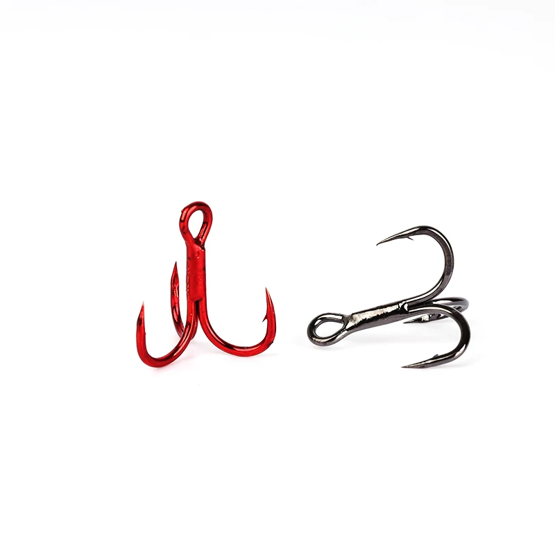 OUTKIT 10pcs 4x Strong Super Sharp Round Treble Hook Antirust High