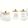 3pcs/set cotton swab Holder and Cotton Round Pad Dispenser with Bamboo Lid Clear Acrylic Containers for Cotton Swab/ball 6