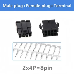 Enhanced Micro - Fit 3.0 Connector Housing Set - 10 Sets with Pin Male Female Shell and Terminal (10sets 2x4pin)