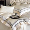 GRADIENT 100% Egyptian Cotton Luxury Embroidery Hotel Style Soft Bedding Set Duvet Cover Bed Sheet Fitted Sheet Pillowcases 4Pcs 2