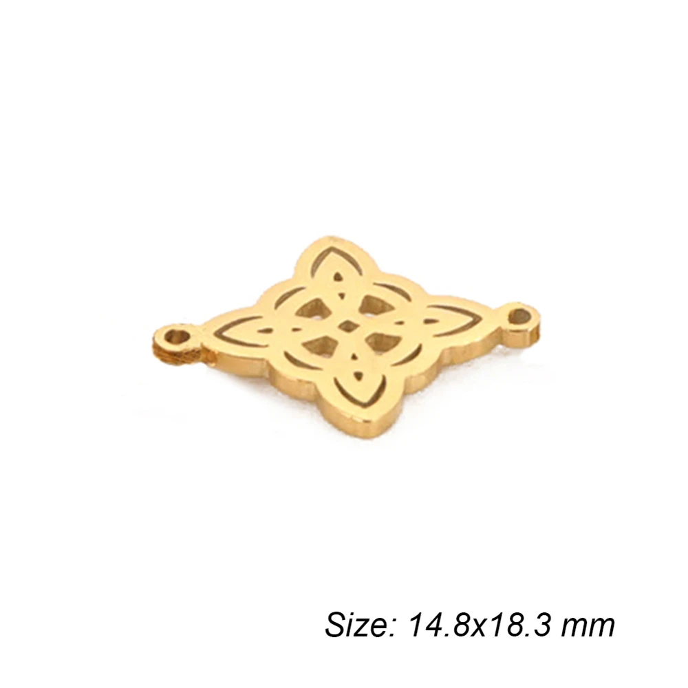 5 teile/los Doppel Loch Charms Für Armband Diy Machen Edelstahl Hexe Knoten Schmuck Charme Großhandel Amulett Anhänger Zubehör – Detail 6